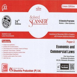 Download Solved Scanner CS Executive Programme Module-I (New Syllabus) Paper-3 Economic and Commercial Laws June 2017 Exam - Shivani Shrivastva | PDF