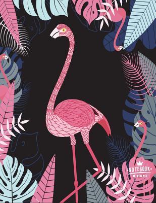 Read Notebook: Flamingo on Black Cover and Lined Pages, Extra Large (8.5 X 11) Inches, 110 Pages, White Paper - Dim Ple file in PDF